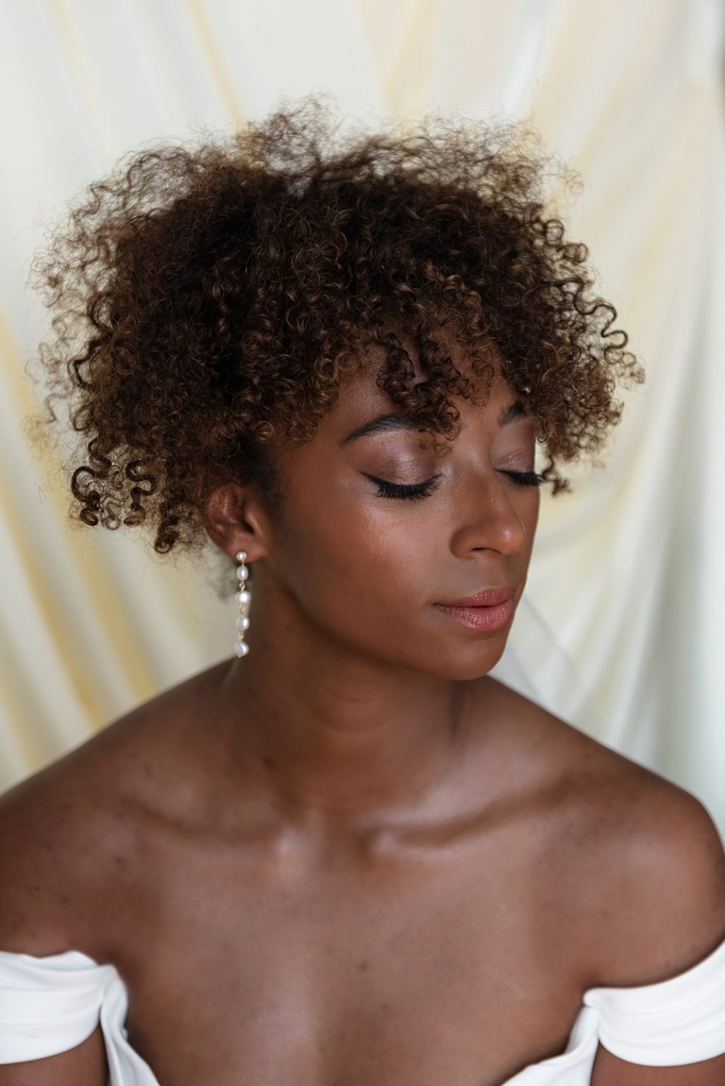 Close-up of a finished makeup look