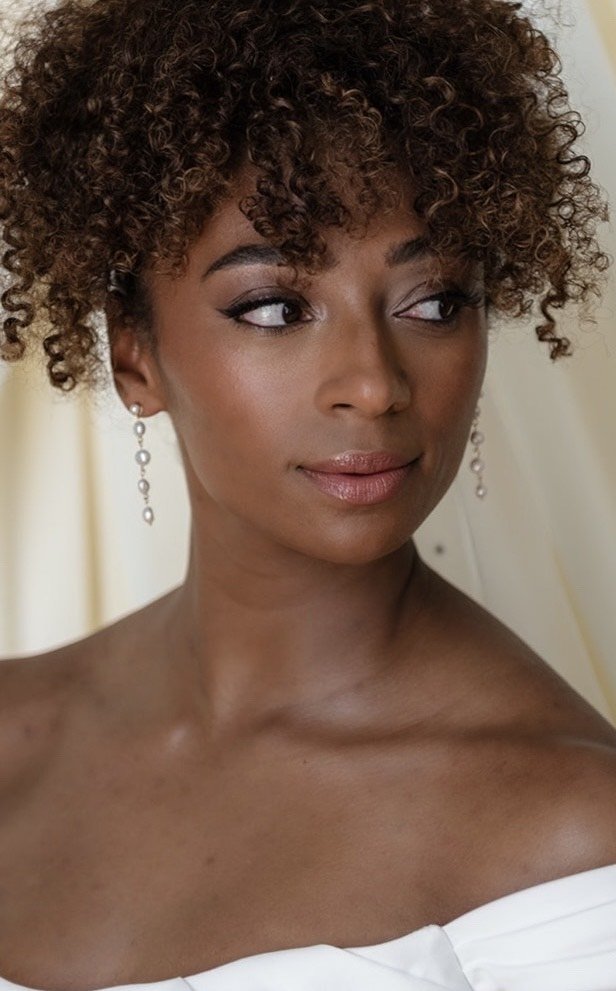 Close-up of radiant bridal makeup