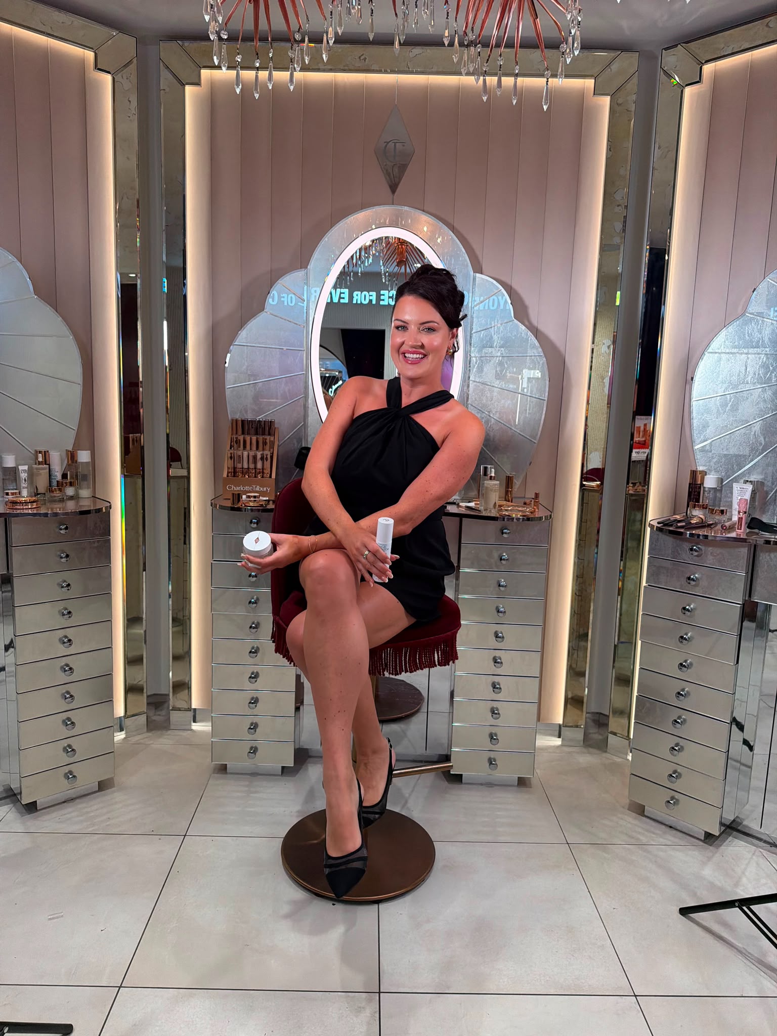 Becky at a Charlotte Tilbury masterclass